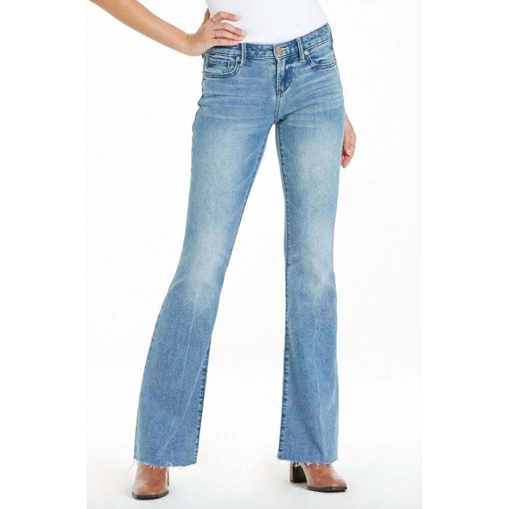 Dear John Rosa Flare Women’s Size 28 North Bay Wash Raw Hem Stretch Denim Jeans